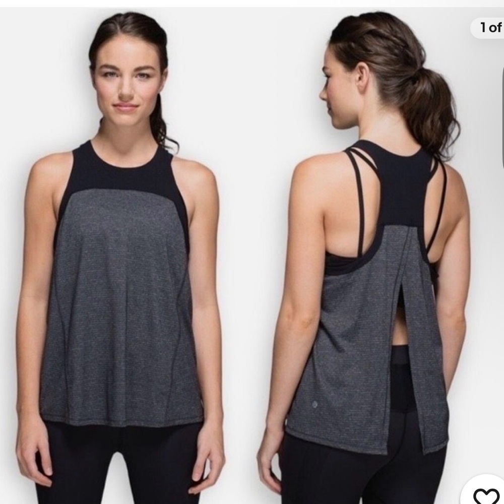 Lululemon Black and Gray Sleeveless Tank Top